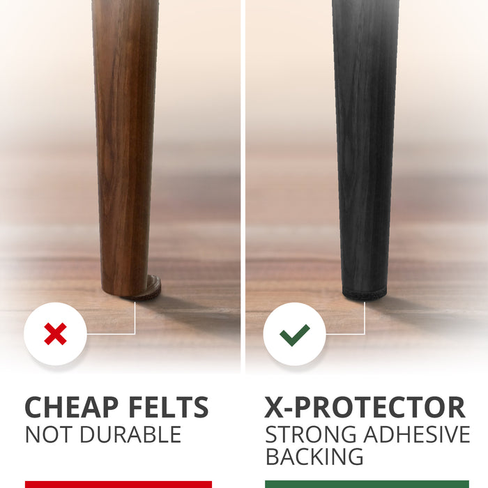 X-Protector 235 pcs Felt Furniture Pads Brown and Black - Your Ideal Wood Floor Protectors for Furniture - Huge Quantity of Furniture Pads for Hardwood Floors – Protect Any Type of your Hard Floor!