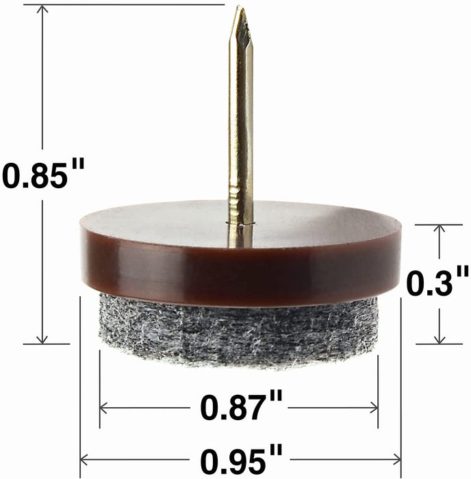 X-Protector のネイルオンフェルトパッド 40 個 - フェルト家具パッド – 0.95 インチ - 堅木張りの床を保護します。